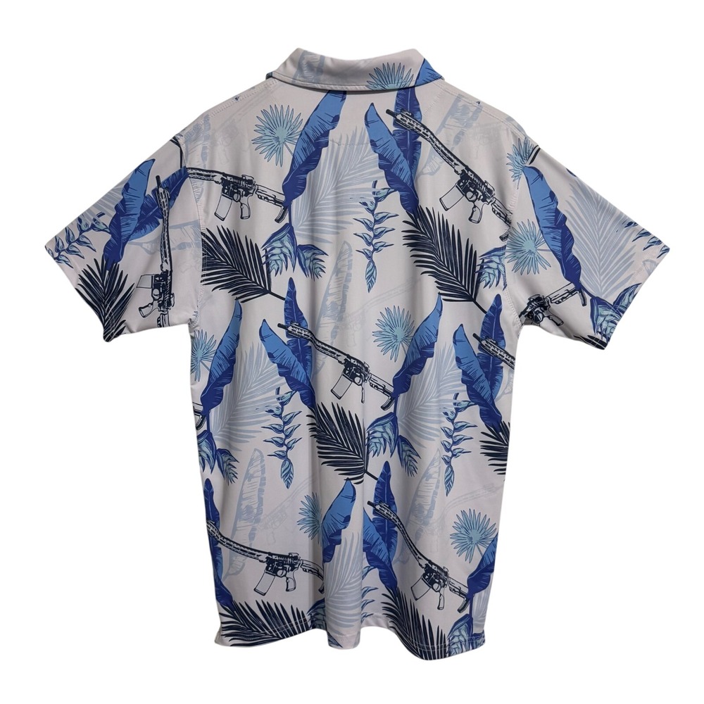 Eagle Six Shirt Mens Large Breezy Palms Golf Polo AK USA America Hawaiian - Picture 7 of 9